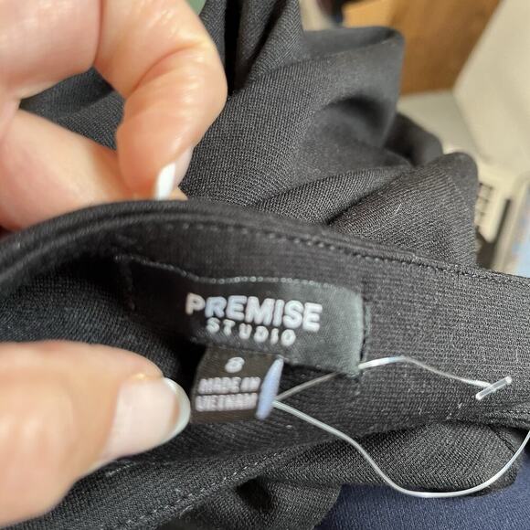 Premise Studio Skirt size 8 Black Pencil Knee Stretch Ponte Knit Career Casual - Picture 6 of 6